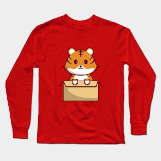 Cute Tiger in a Box Long Sleeve T-Shirt